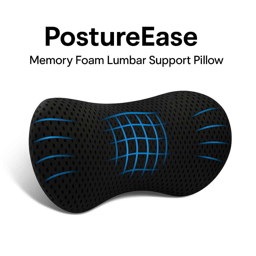 PostureEase™ Memory Foam Lumbar Support Pillow