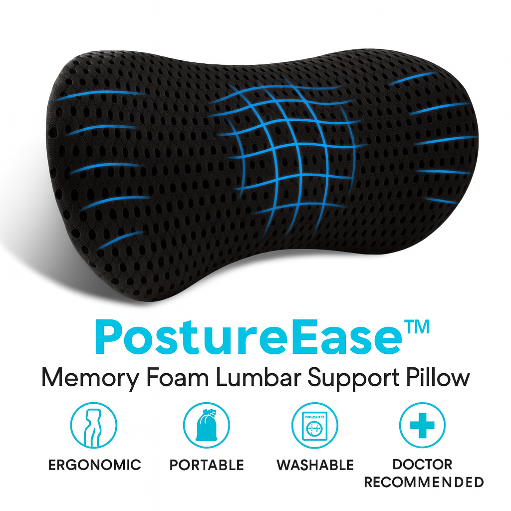 PostureEase™ Memory Foam Lumbar Support Pillow