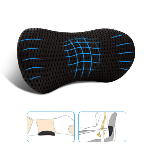 Lumbar Pillow Memory Foam Lumbar Support Pillow for Office Chair and Car Seat Back Support Pillow for Lower Back Pain Relief Support Cushion Back Pillow for Sleeping Resting Driving Traveling